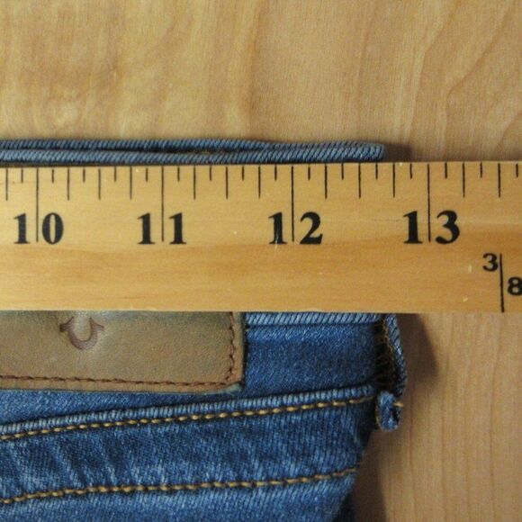 TRUE RELIGION Halle Mid‎ Rise Super Skinny Jeans Womens Sz 24 Blue Stretch Denim - Picture 15 of 16